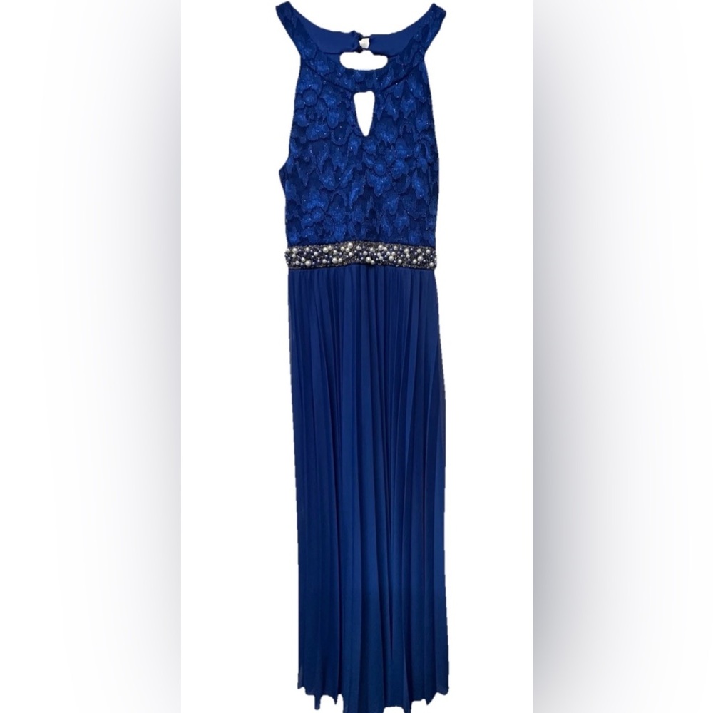 Speechless Royal Blue Kids Dress with Pearl Accents